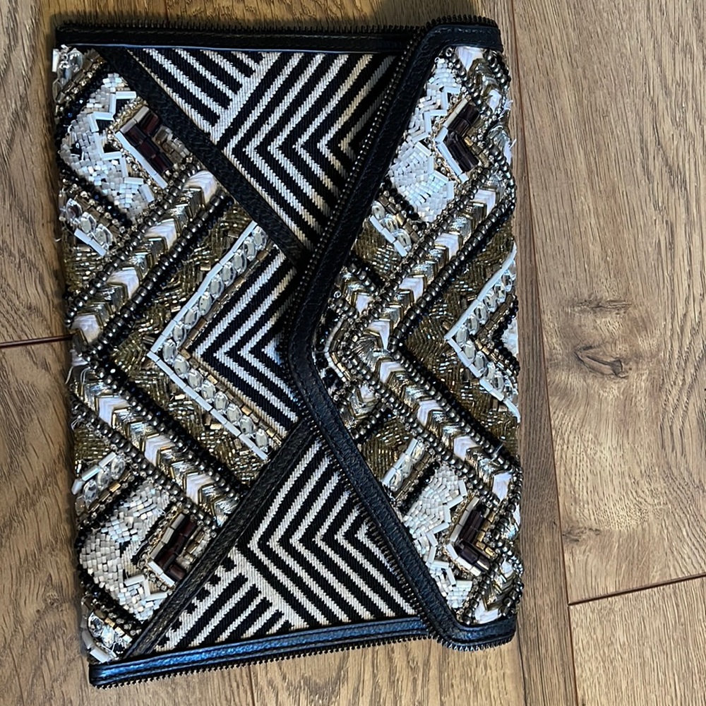 Rebecca Minkoff beaded Leo clutch.